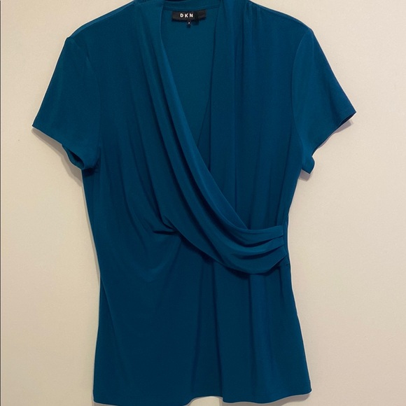 Women's Teal Wrap Top - Picture 1 of 6